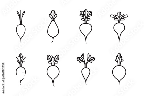 Daikon Radish Minimal Vegetable Icon
