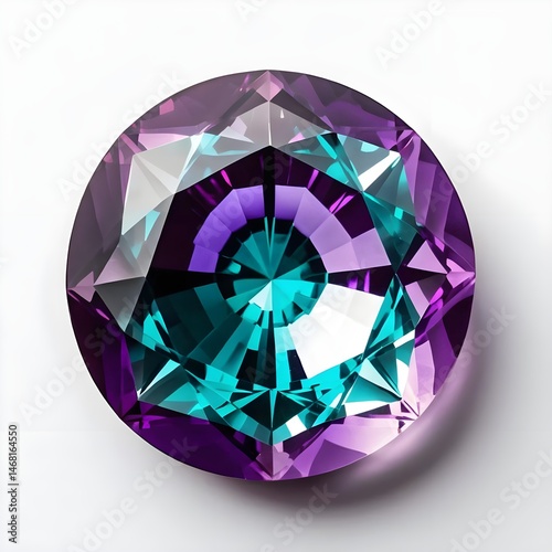 Violet and Teal Gemstone, Close-up