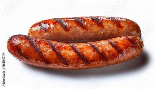 fried grilled sausage on a transparent background isolated object element for design
