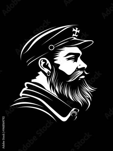 style appearance model haircut silhouette background man cool beard Generate AI