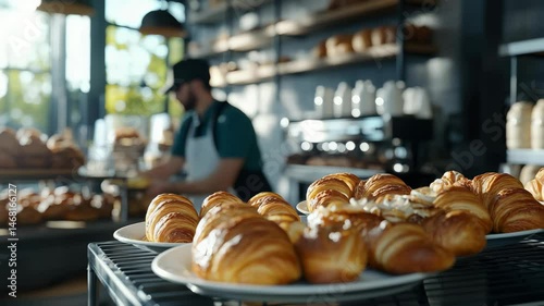 Freshly Baked Croissants at a Cozy Caf