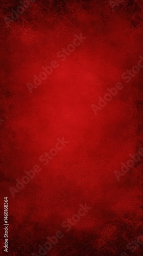 Abstract Red Grunge Texture Backdrop with Dark Vignette Borders