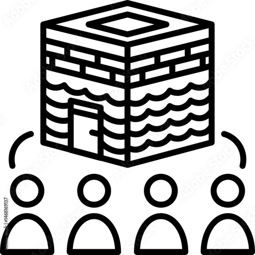 Kaaba Gathering Crowd Icon