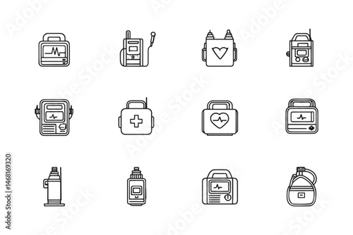 Defibrillator Minimalist Line Icon