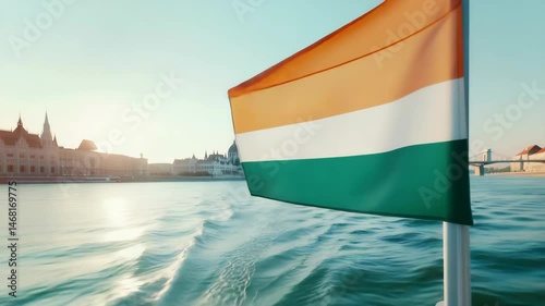 Enjoy the beautiful river view with the Indian flag and remarkable historic architecture