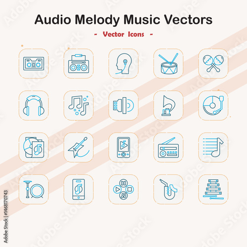 Audio Melody Music Vectors Icons
