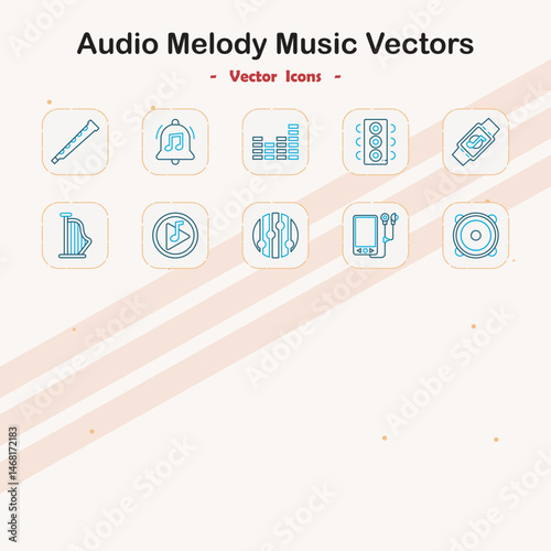 Audio Melody Music Vectors Icons