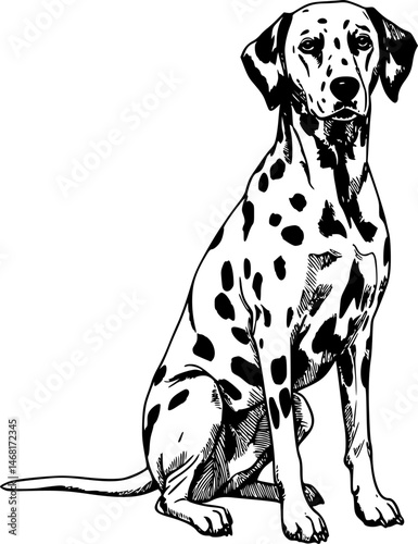 Dalmatian black silhouette logo svg vector, Dalmatian icon illustration
