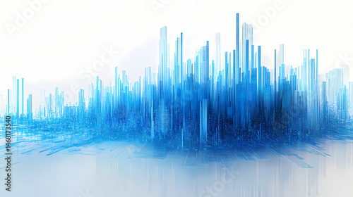 abstract blue chart data