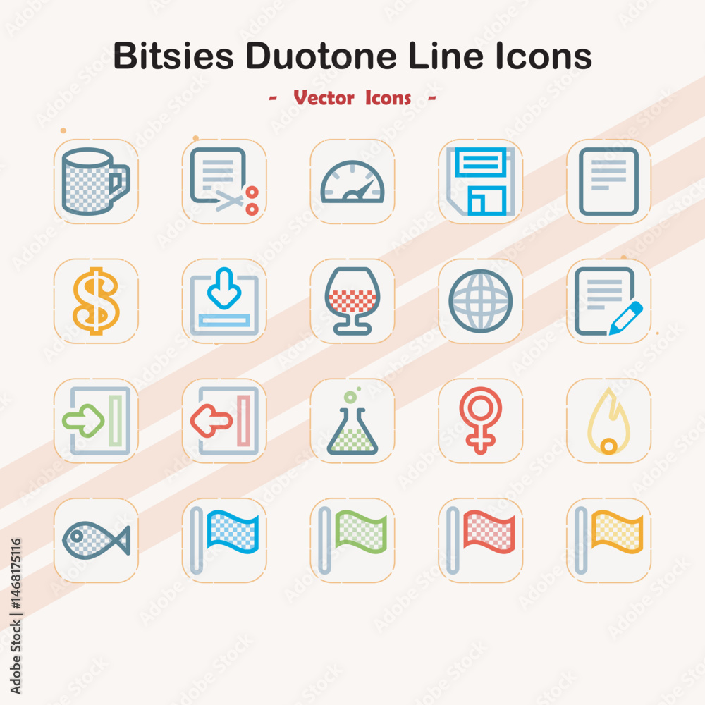 Bitsies Duotone Line Icon Set Bitsies Duotone Line Icon Set