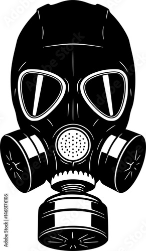 gas mask silhouette, gas mask icon vector illustration
