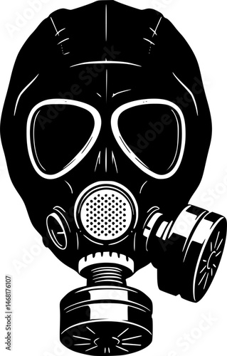 gas mask silhouette, gas mask icon vector illustration
