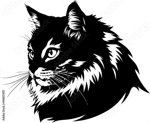 cute cat vector illustration, Generative AI.
