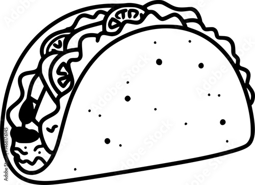 taco icon illustration, taco silhouette logo svg vector
