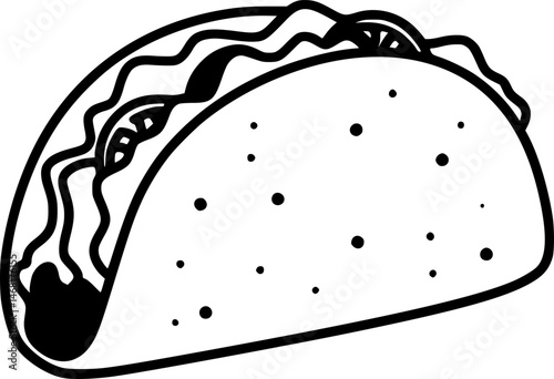 taco icon illustration, taco silhouette logo svg vector

