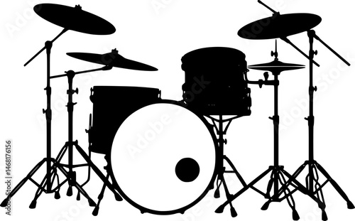 Drum Design Vector, Silhouette of Drum, Vector illustration, Generative AI.
