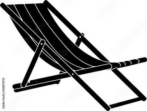 beach chair silhouette, beach chair icon vector illustration
