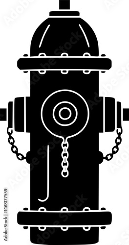fire hydrant icon illustration, fire hydrant black silhouette logo svg vector
