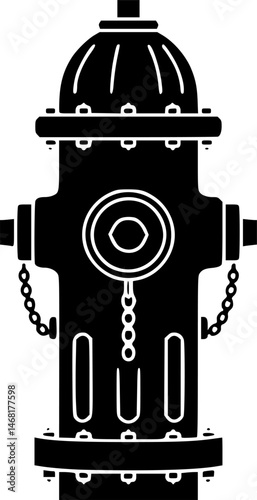 fire hydrant icon illustration, fire hydrant black silhouette logo svg vector
