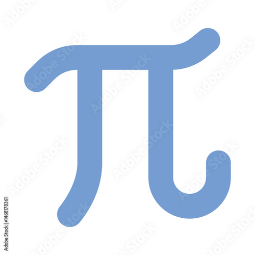 math symbol flat icon for pi concept in stem subject