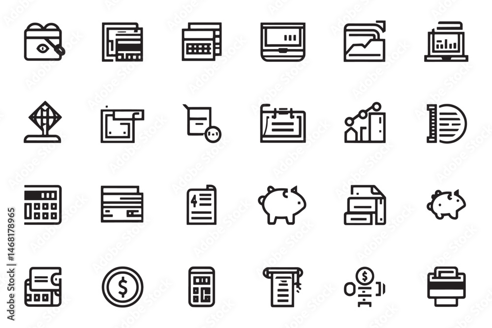 Clean Line Art of Digital Ledger Clean Line Art of Digital Ledger