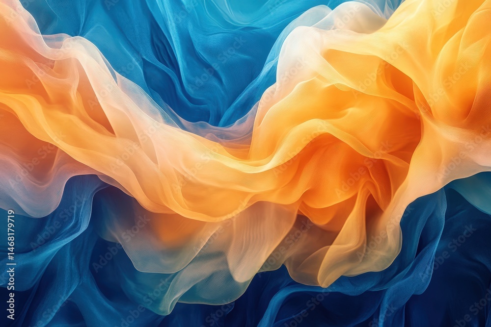 Obraz premium Dynamic interplay of vibrant, flowing fabrics.