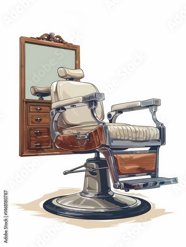barbershop barber chair equipment background with modern and classic concept Generate AI