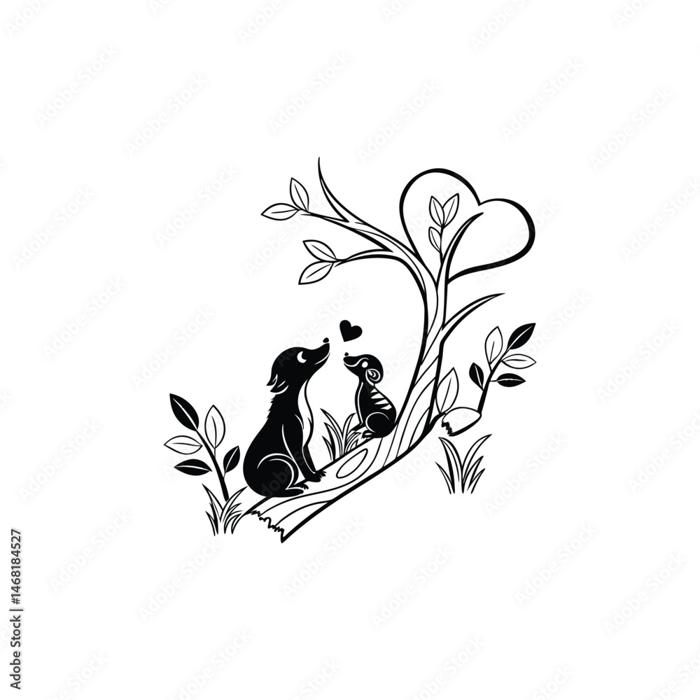 Fototapeta premium birds on a branch