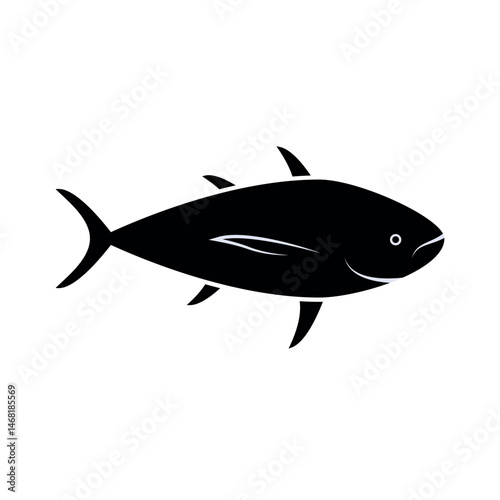 Tuna Fish Icon. Saltwater fish a part of the mackerel family. Seafood, Source of Animal Protein. 