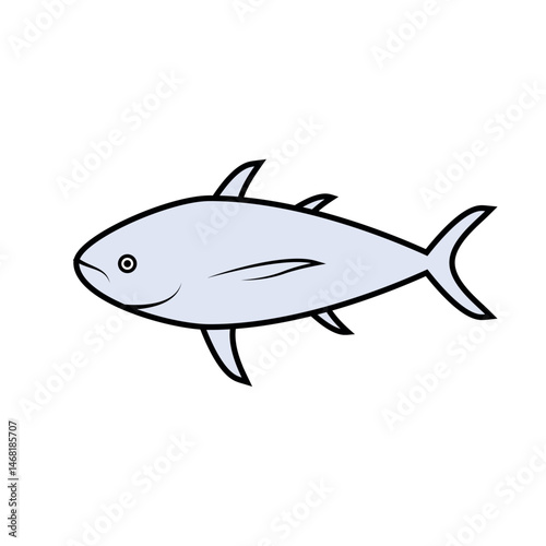 Tuna Fish Icon. Saltwater fish a part of the mackerel family. Seafood, Source of Animal Protein. 