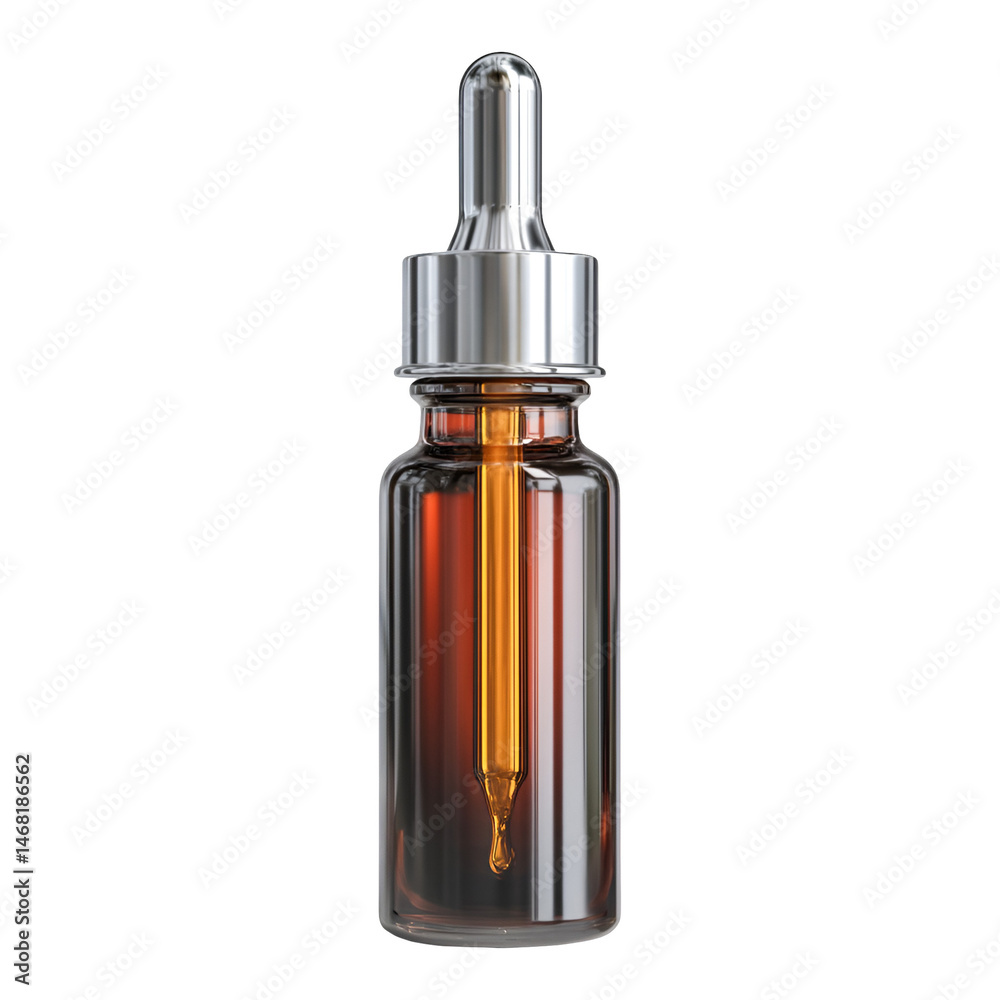Naklejka premium Amber essential oil bottle dropper elegant design luxury product