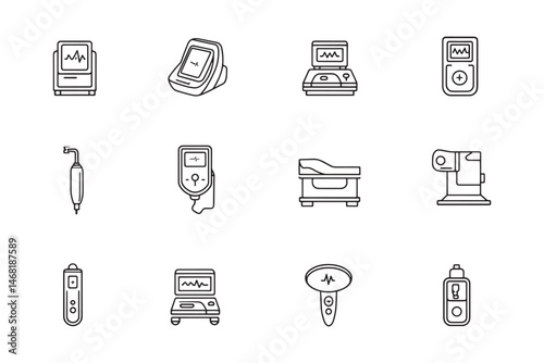Doppler ultrasound minimalist 2D line art design