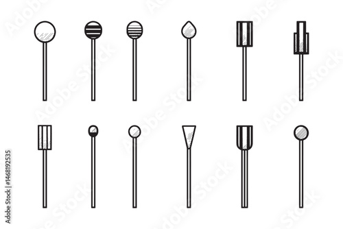 Drumstick minimalist 2D line art design