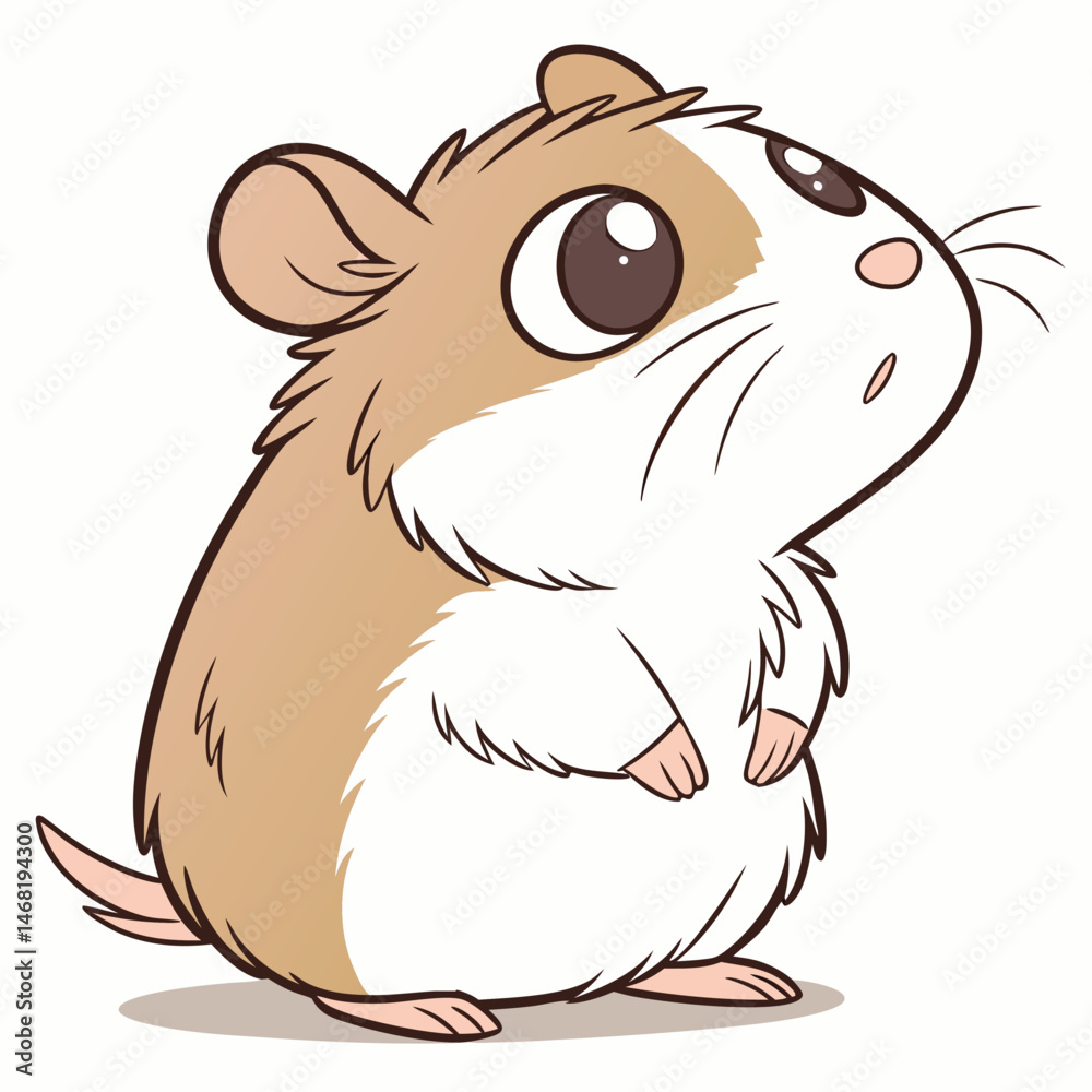 Obraz premium cute hamster illustration big eyes fluffy cheeks