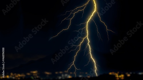 lightning in the night sky