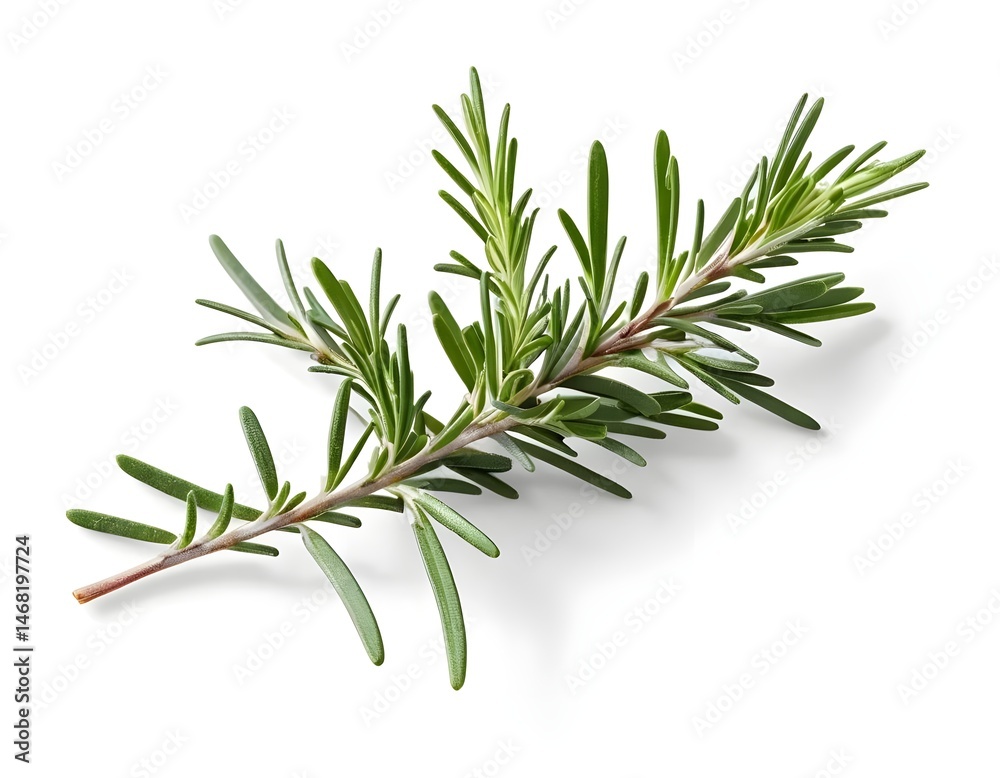 Fototapeta premium Fresh Rosemary Sprig Isolated on White