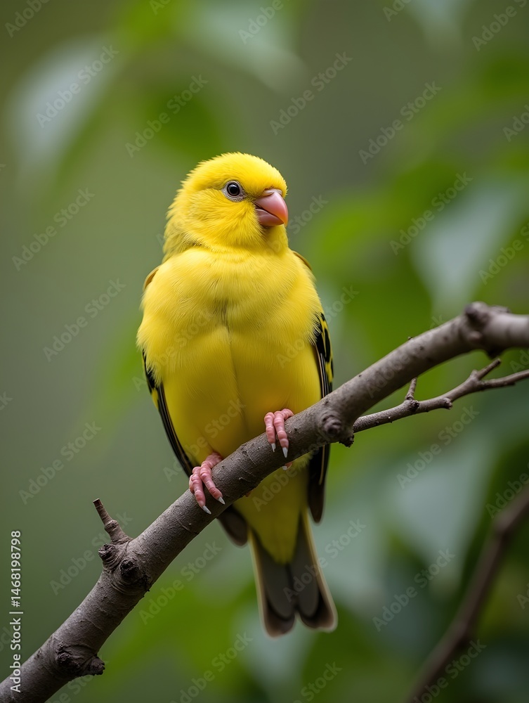 Fototapeta premium Canary bird on a tree branch