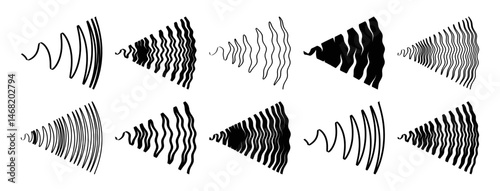 Wi-fi icon. Wireless internet signal flat app icon. Abstract digital sound waves set. Network symbol. Hotspot pictogram. Dynamic effect. 3d vector illustration for business, science or technology.