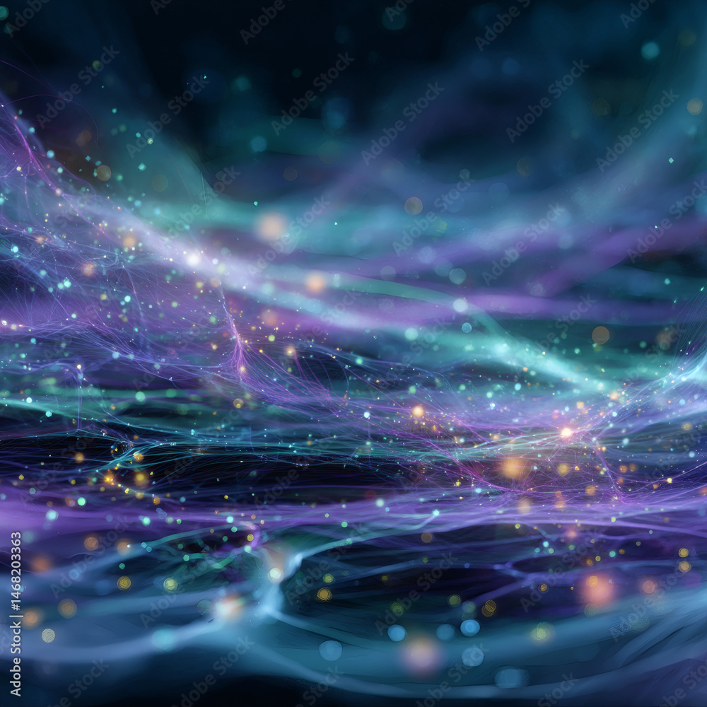 A beautiful, abstract composition of swirling colors, lights, and vibrant, glowing particles. A beautiful, abstract composition of swirling colors, lights, and vibrant, glowing particles.