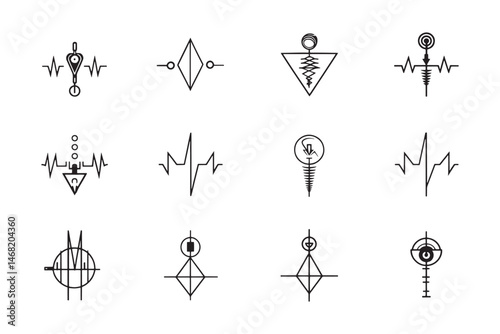ECG gel minimalist 2D line art drawing