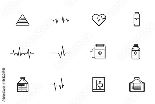 ECG gel simple 2D line drawing art