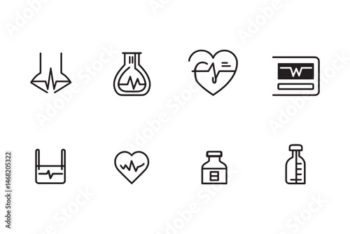 ECG gel 2D minimalist line art design