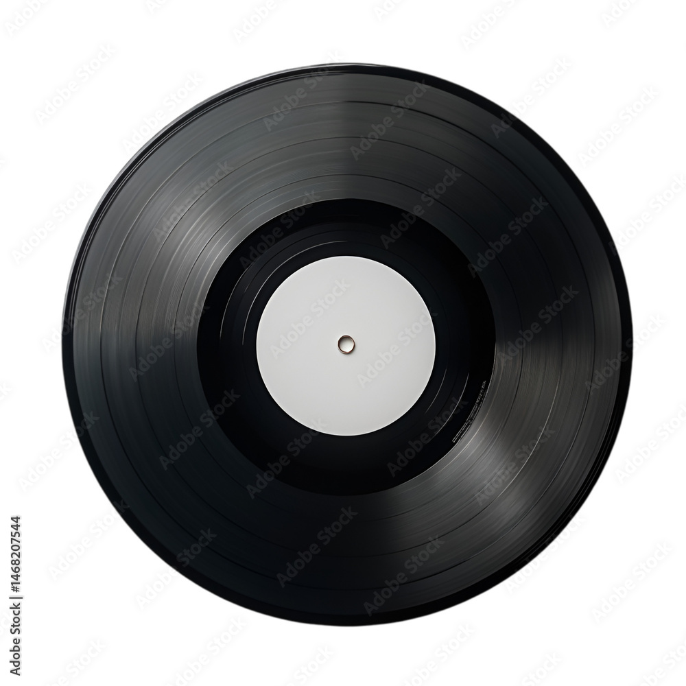 Obraz premium Blank Vinyl Record Black and White Music Audio Analog Vintage