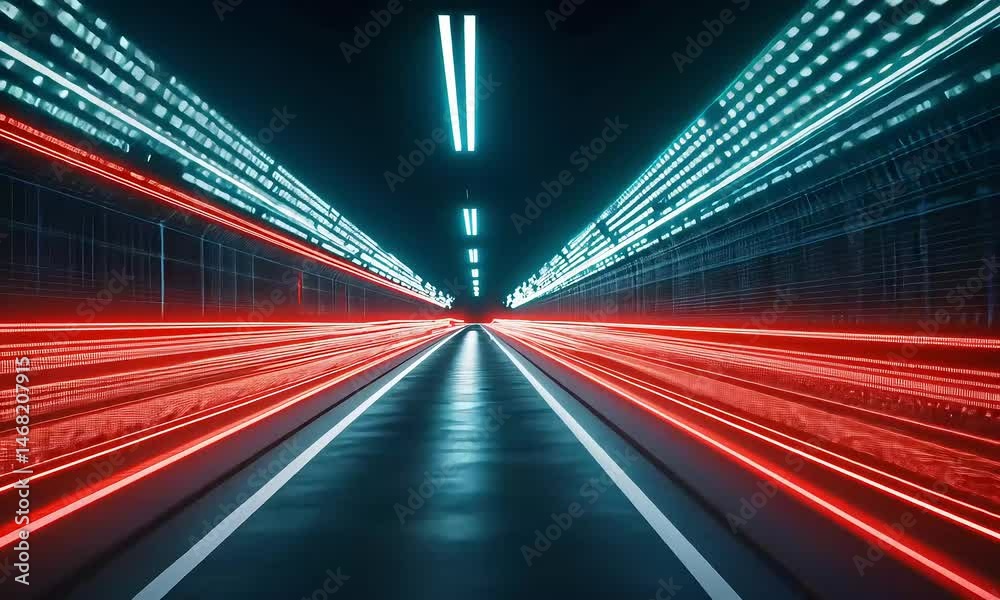 Abstract digital tunnel Abstract digital tunnel