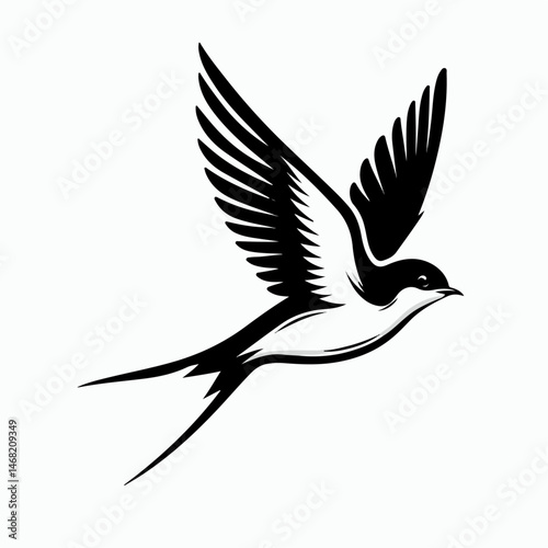 swallow bird silhouette vector illustration
