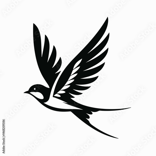 swallow bird silhouette vector illustration