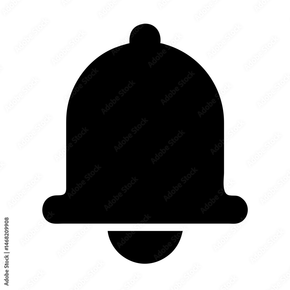 Bell Black Solid Icon – Notification and Alert Symbol Vector Illustration Bell Black Solid Icon – Notification and Alert Symbol Vector Illustration