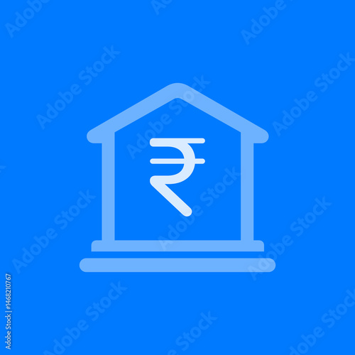 Indian Rupee Bank Building Icon