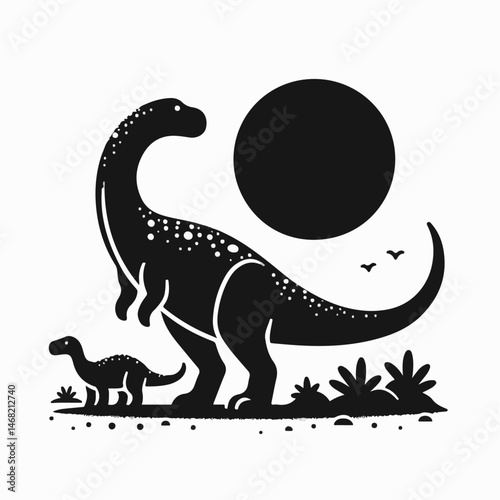 dinosaur silhouette vector illustration