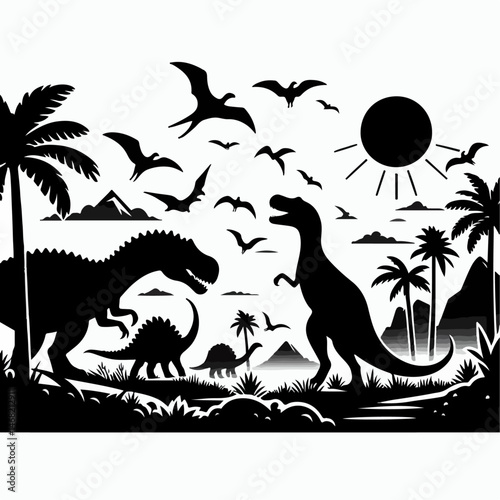 dinosaur silhouette vector illustration